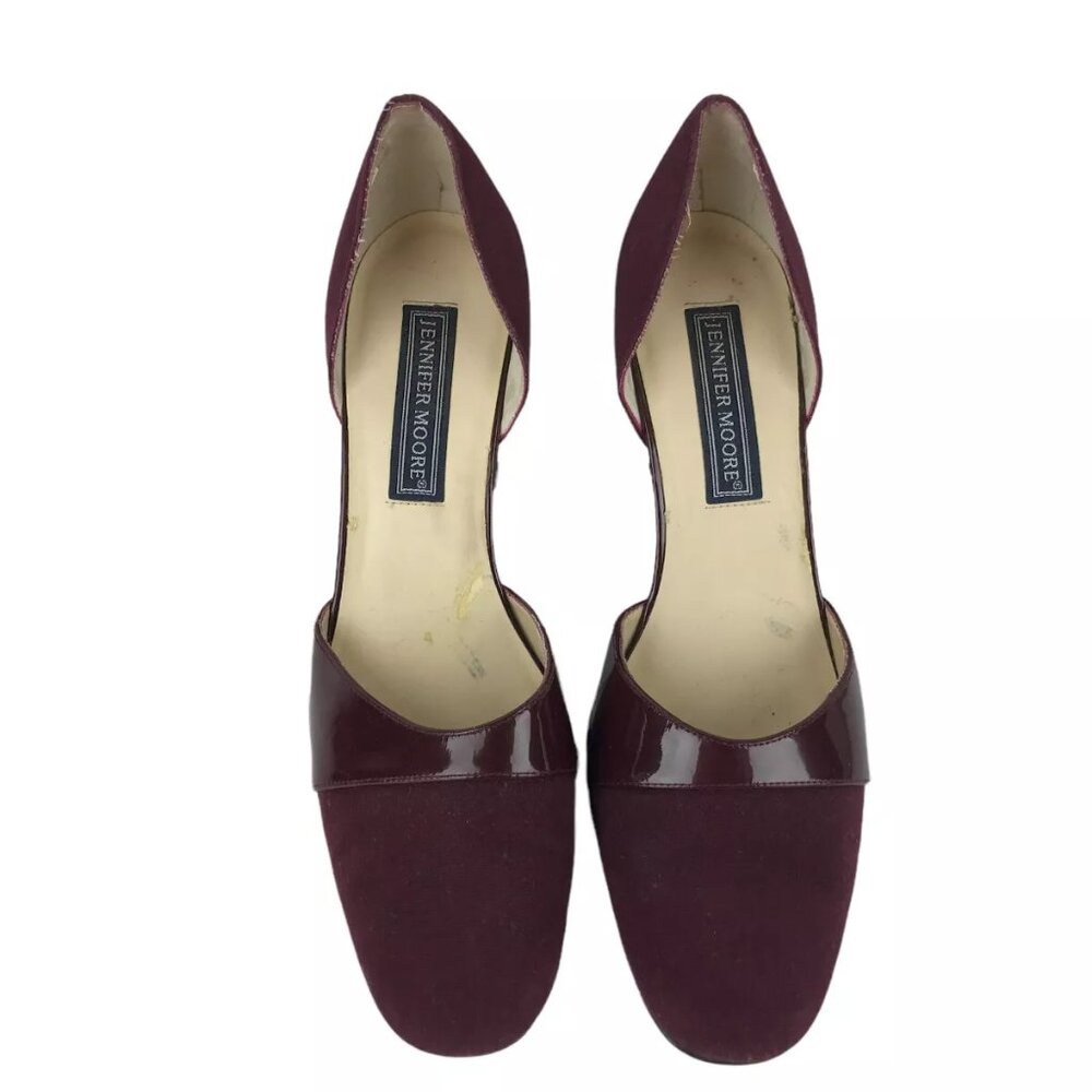 Jennifer Moore Womens Maroon Slip On Round Toe Cone Pump Heel Size US 6.5 M